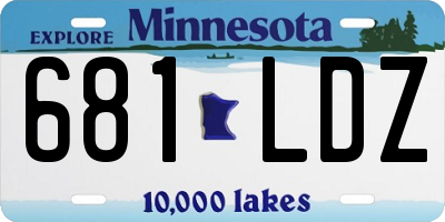 MN license plate 681LDZ