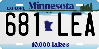 MN license plate 681LEA