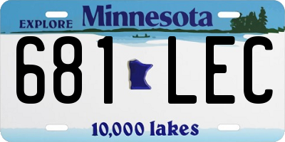 MN license plate 681LEC