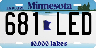 MN license plate 681LED