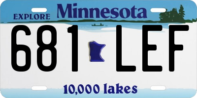 MN license plate 681LEF