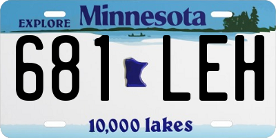 MN license plate 681LEH