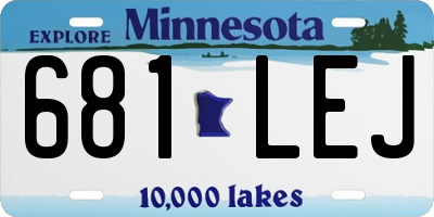 MN license plate 681LEJ