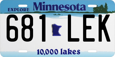 MN license plate 681LEK