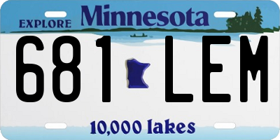 MN license plate 681LEM