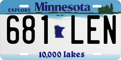 MN license plate 681LEN