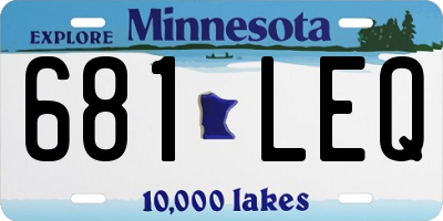 MN license plate 681LEQ