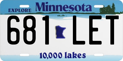 MN license plate 681LET