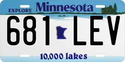MN license plate 681LEV
