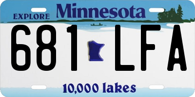 MN license plate 681LFA