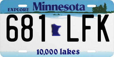 MN license plate 681LFK