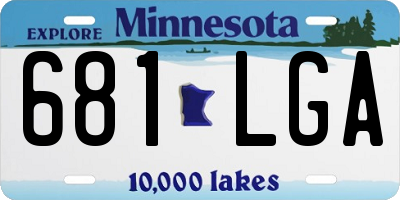 MN license plate 681LGA