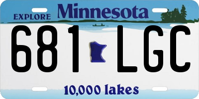 MN license plate 681LGC