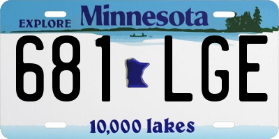 MN license plate 681LGE