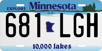 MN license plate 681LGH