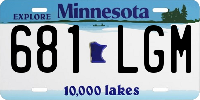 MN license plate 681LGM