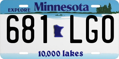 MN license plate 681LGO
