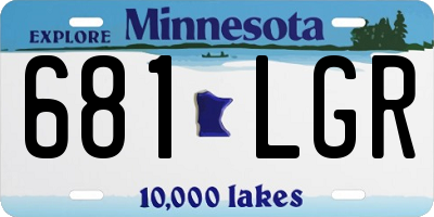 MN license plate 681LGR