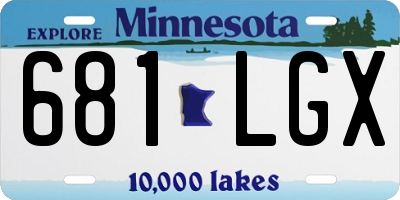 MN license plate 681LGX