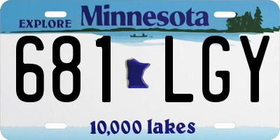 MN license plate 681LGY