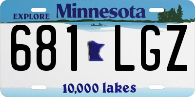 MN license plate 681LGZ