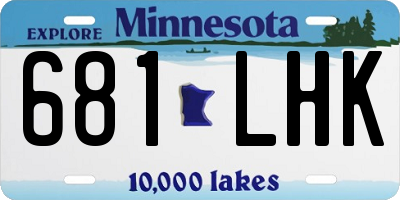 MN license plate 681LHK