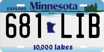 MN license plate 681LIB
