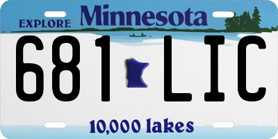 MN license plate 681LIC