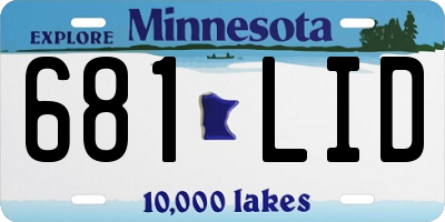 MN license plate 681LID