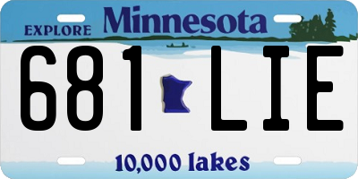 MN license plate 681LIE