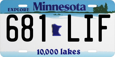 MN license plate 681LIF