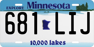 MN license plate 681LIJ
