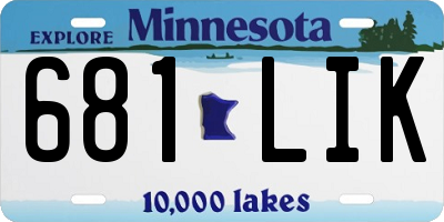MN license plate 681LIK