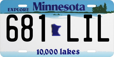MN license plate 681LIL