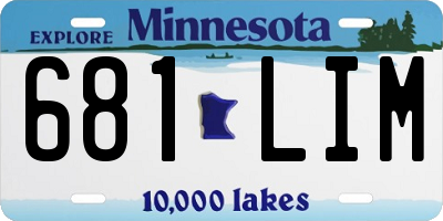 MN license plate 681LIM