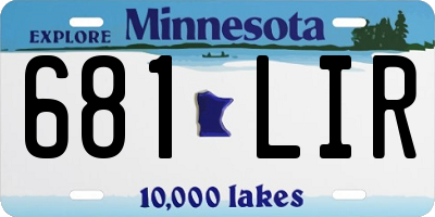 MN license plate 681LIR