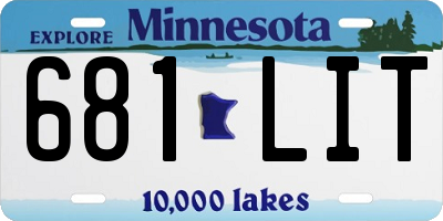 MN license plate 681LIT