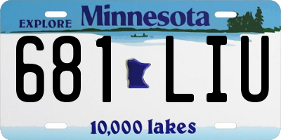 MN license plate 681LIU
