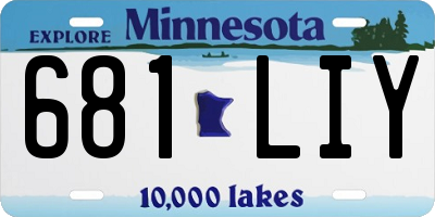 MN license plate 681LIY