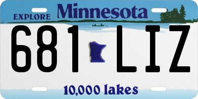 MN license plate 681LIZ
