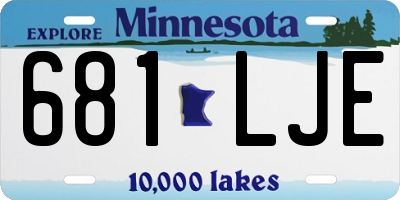 MN license plate 681LJE