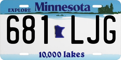 MN license plate 681LJG