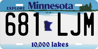 MN license plate 681LJM