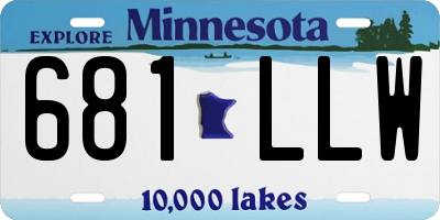 MN license plate 681LLW