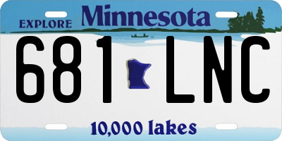 MN license plate 681LNC