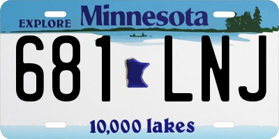 MN license plate 681LNJ