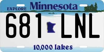 MN license plate 681LNL