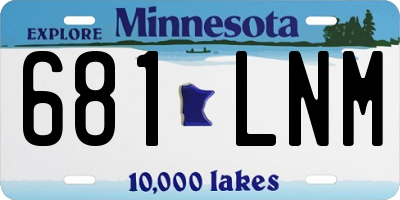 MN license plate 681LNM