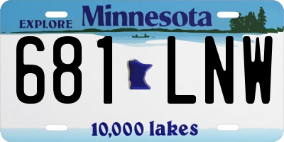 MN license plate 681LNW
