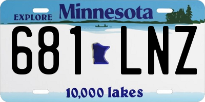 MN license plate 681LNZ